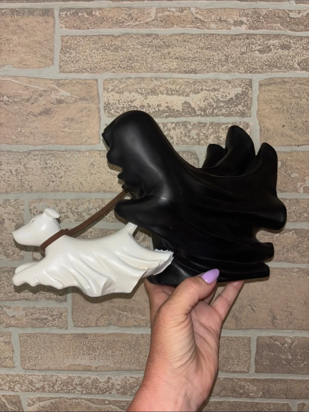 Viral New Release Halloween Black & White Ghost Dog Figurine